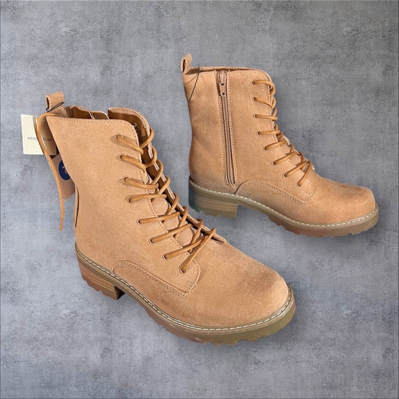 Universal Thread Shoes - Universal Thread LaceUp Ophelia Side Zip Combat Boots with  Memory Foam